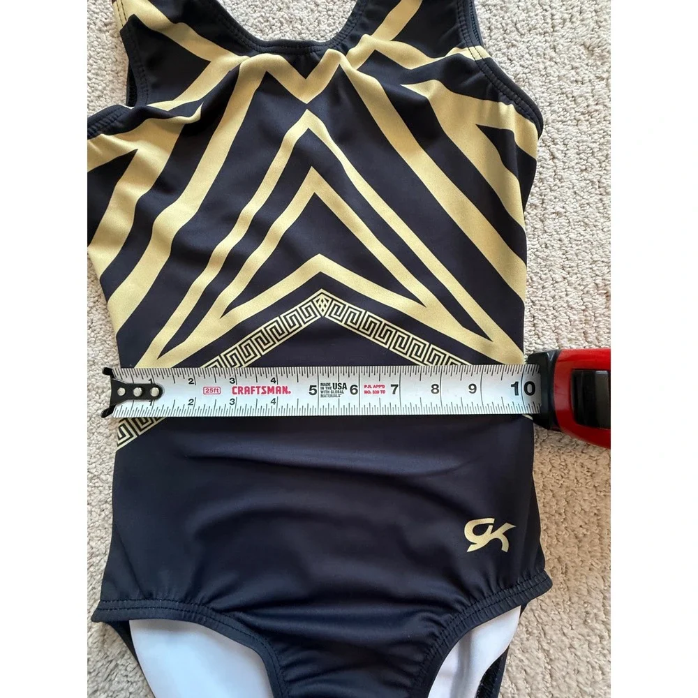 GK Elite South Dakota State Meet 2026 Gymnastics Leotard‎ Black Gold Girls AXS